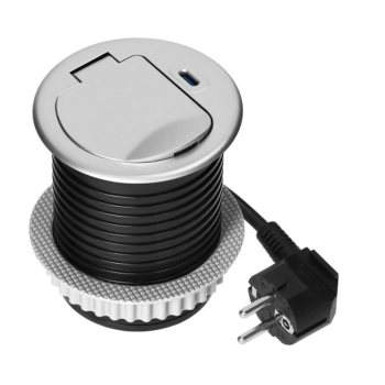 GNIAZDO MEBLOWE ORNO OR-GM-9040/G Ø6cm KABEL 1,9m 1xUSB